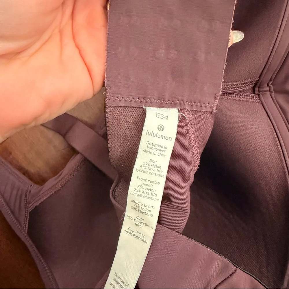 {Lululemon} Run Times Bra - Arctic Plum, Size 34E or 34DD - Picture 7 of 7